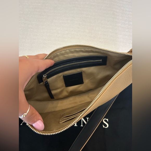 ALLSAINTS Half Moon Leather Crossbody Bag - Picture 7 of 8